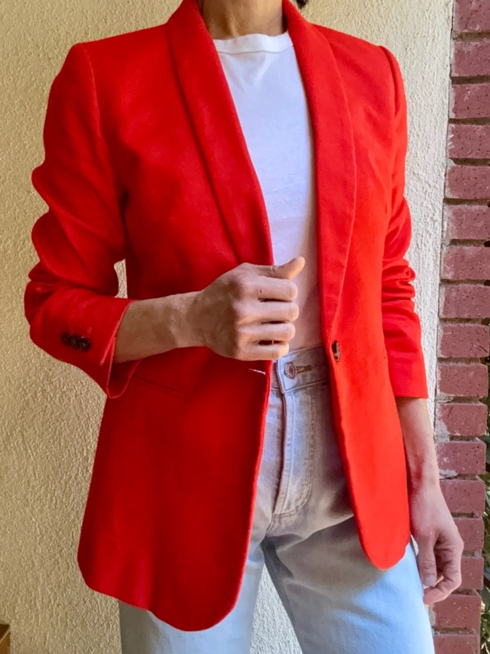 J. Crew Bright Red Single-Button Blazer